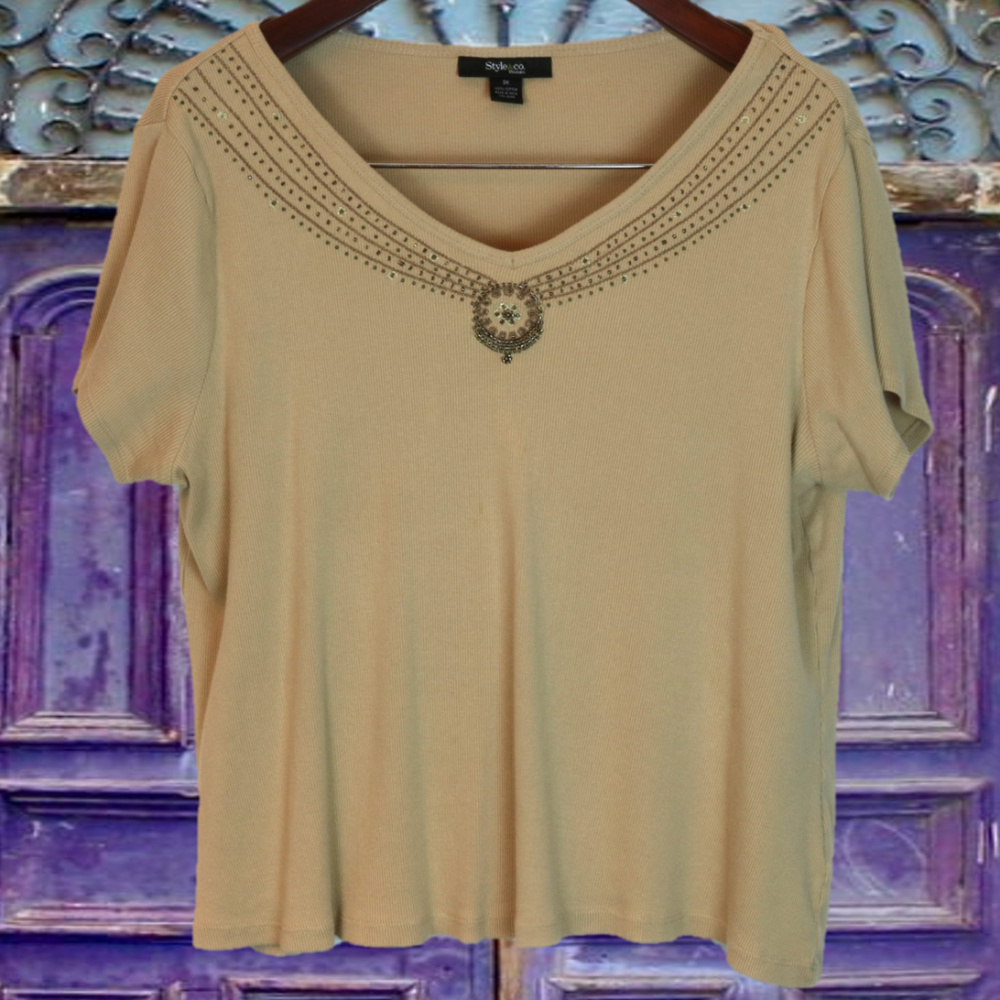 STYLE & CO Plus Size Blouse 3X Casual Knit Blouse